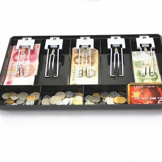 Drawer Organizer Tray Coin Box Cash Storage 5-Compartment Supermarket Convenience Store Cash Register Sorting Tray