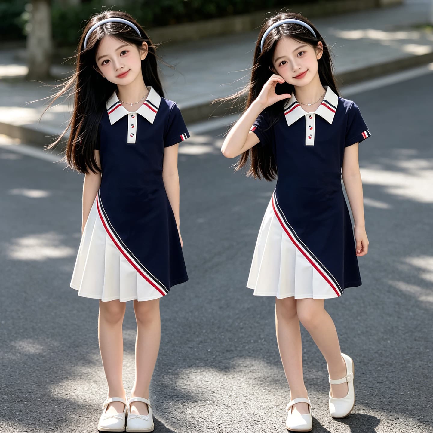 Girls Summer Dress 2025 New Fashion Casual Sporty Style School Polo Dress