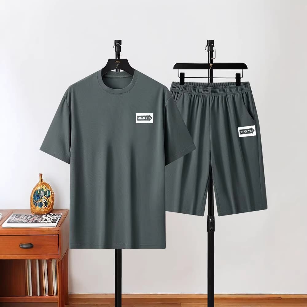 Cross-border Amazon Independent Station Quick-Dry Sportswear Set Summer New Loose Youth Casual Sports Suit Two-Piece