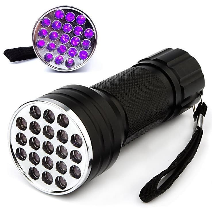 Factory Direct UV395 Currency Detector Ultraviolet Flashlight Fluorescent Agent Detection Lamp Nail Lamp 21-LED Flashlight