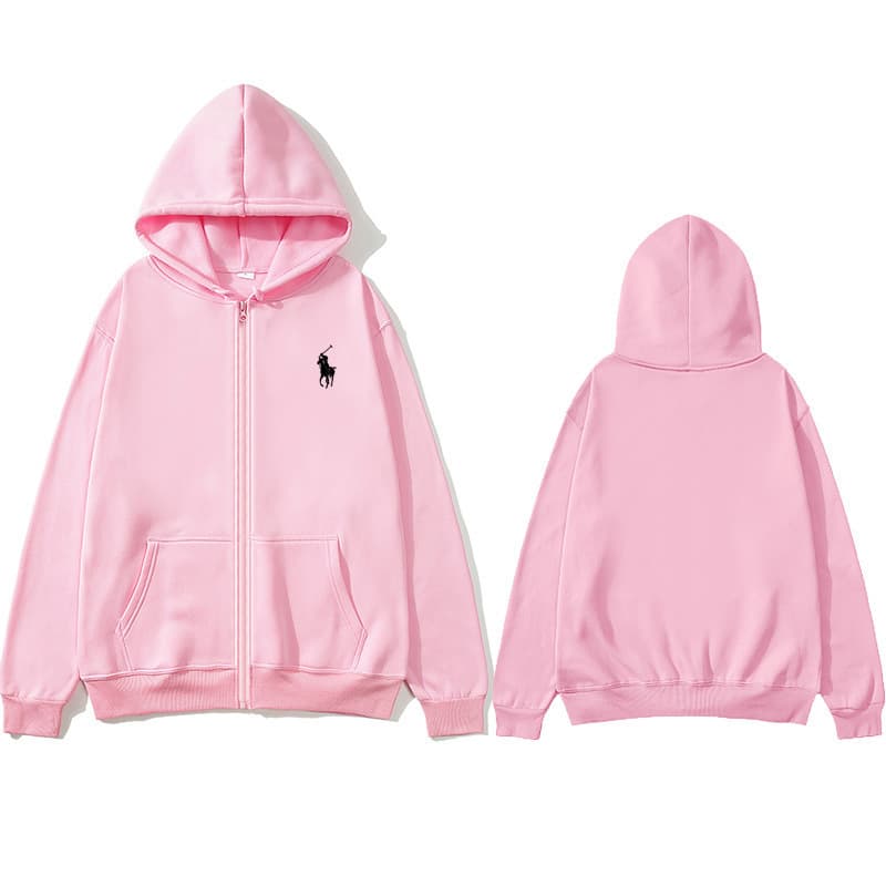 Cross-border trade Ralph Lauren pony unisex zip-up hooded casual loose-fit high-end sweatshirt jacket