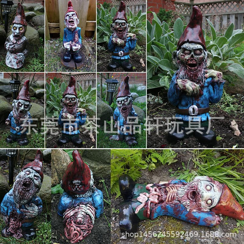 Halloween Horror Gnome Dwarf Resin Craft Ornament Terrified FUNKOPOP Movie Figure Garden Decoration