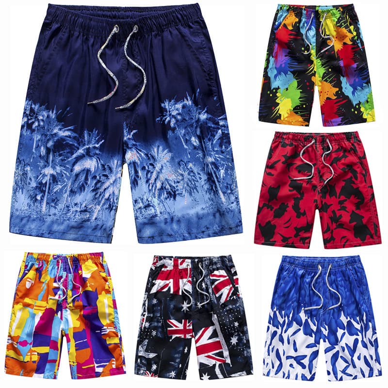 New cross-border summer outdoor quick-dry large size beach pants, men's casual five-point shorts, fashionable printed shorts