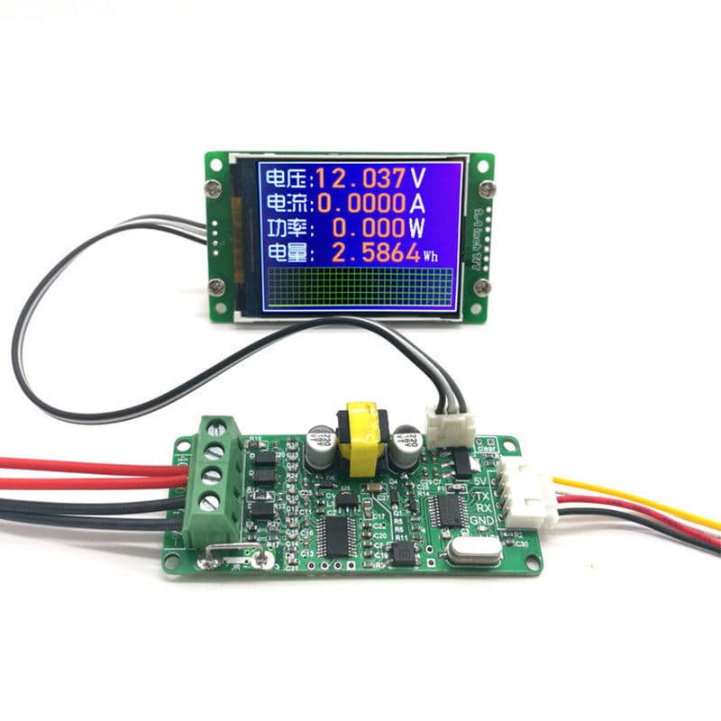 Hengjiaxin Electronics Four-digit Voltmeter Ammeter DC Power Meter 50V 10A 500W Color Screen Display