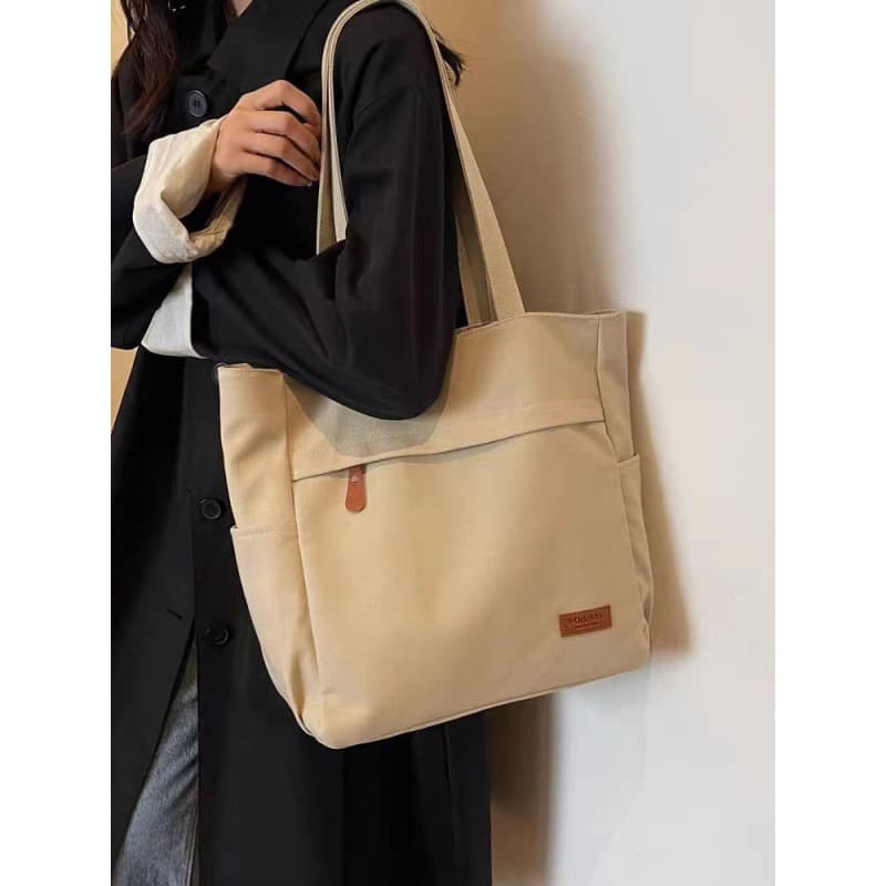 Canvas bag canvas Japanese large capacity new style student class versatile casual simple shoulder class commuting tote