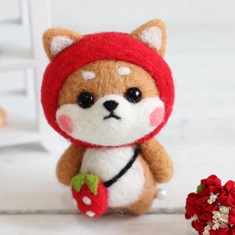 Wool Felting DIY Kit for Handmade Craft, Cute Plush Doll Making to Pass Time