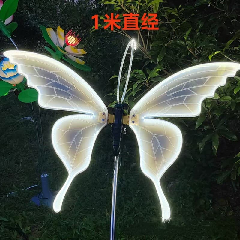 LED Glowing Dynamic Butterfly Light, Auto-Swing Outdoor Waterproof Landscape Light for Scenic Areas, Night Tour Electric Simulated Butterfly Light