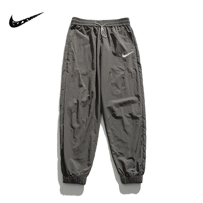 Men's Summer 2025 Workout Ice Silk Sports Pants, Thin Drawstring Ankle-Length Nine-Tenths Pants, Elastic Quick-Dry Casual Pants
