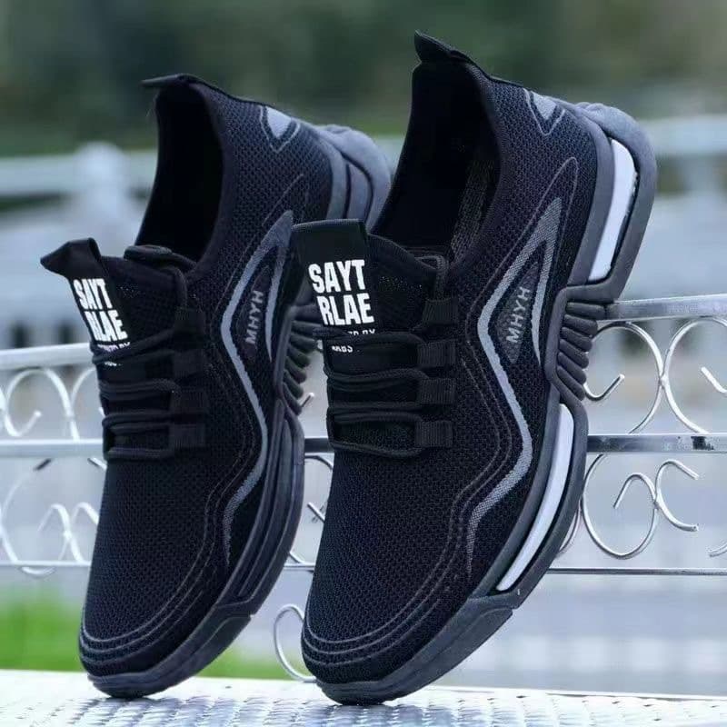 Men's shoes new mesh breathable sports shoes summer trendy shoes students casual mesh shoes soft sole running shoes men's fly woven shoes