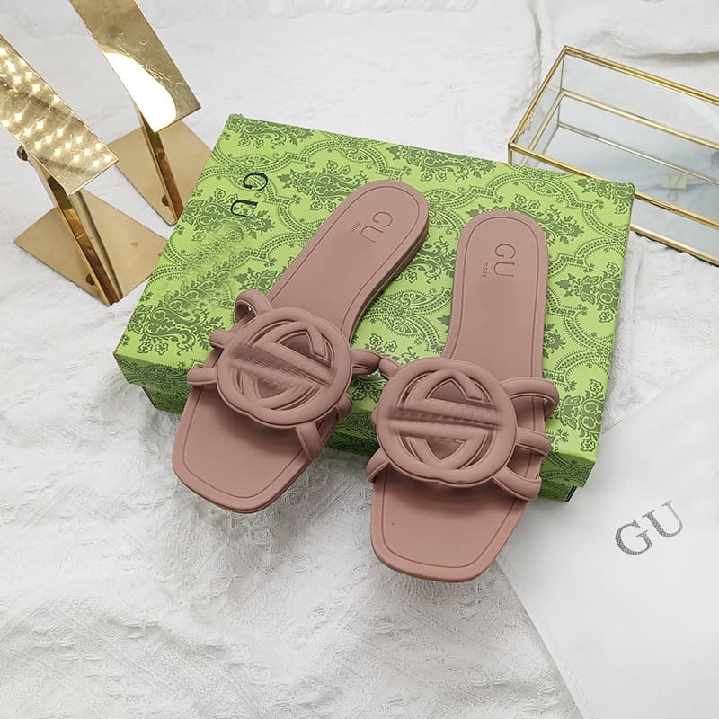 GG Slippers Women's 2026 New Style Cross-border Trade Summer Slippers Jelly Same Style G Family Gucci Ancient Family One-strap Slippers