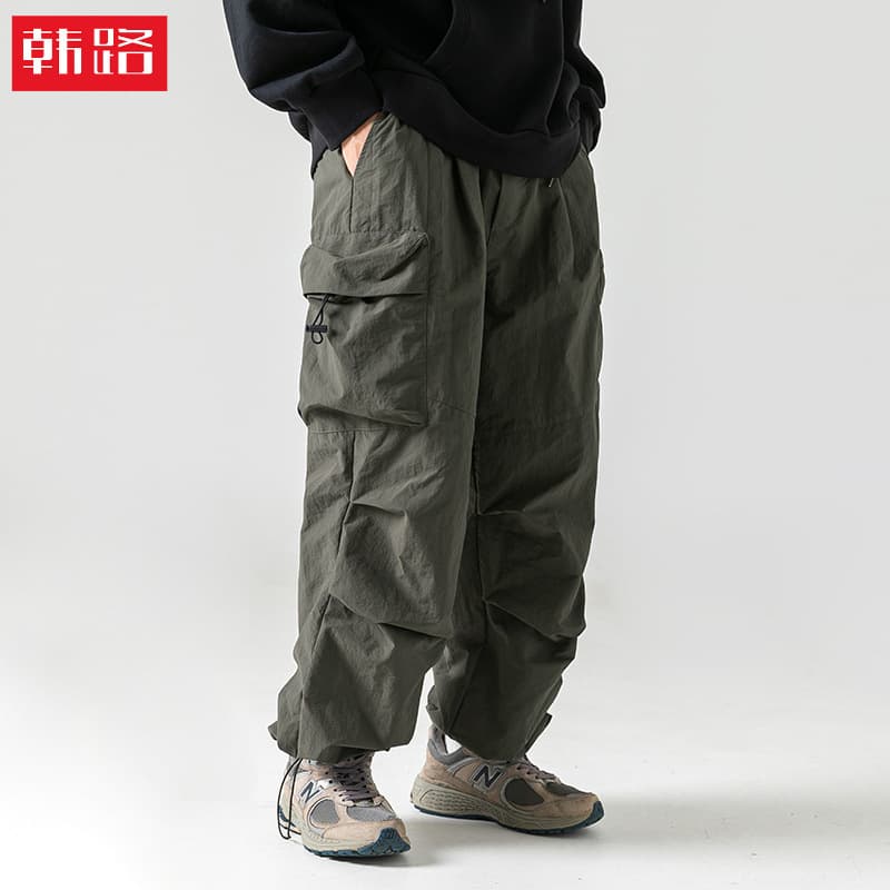 Japanese outdoor water-repellent double-knee paratrooper pants spring trendy brand functional three-dimensional pocket overalls casual pants for men