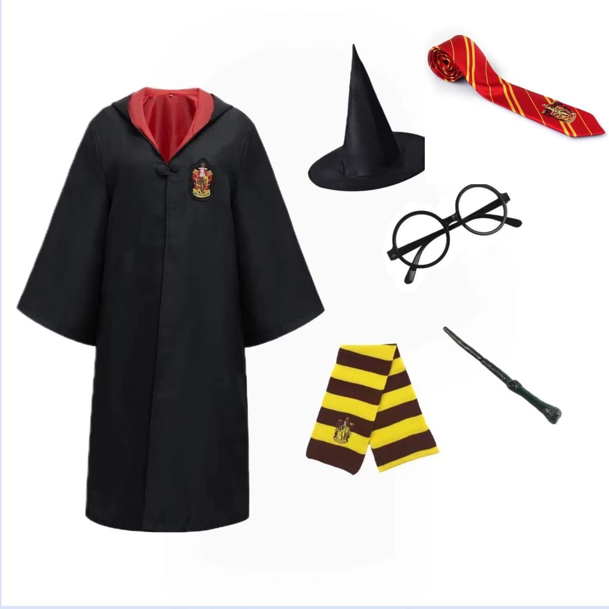 Harry Potter Cosplay Costume Student Performance Robe Hogwarts Wizard Robe Set Halloween Cosplay Costume