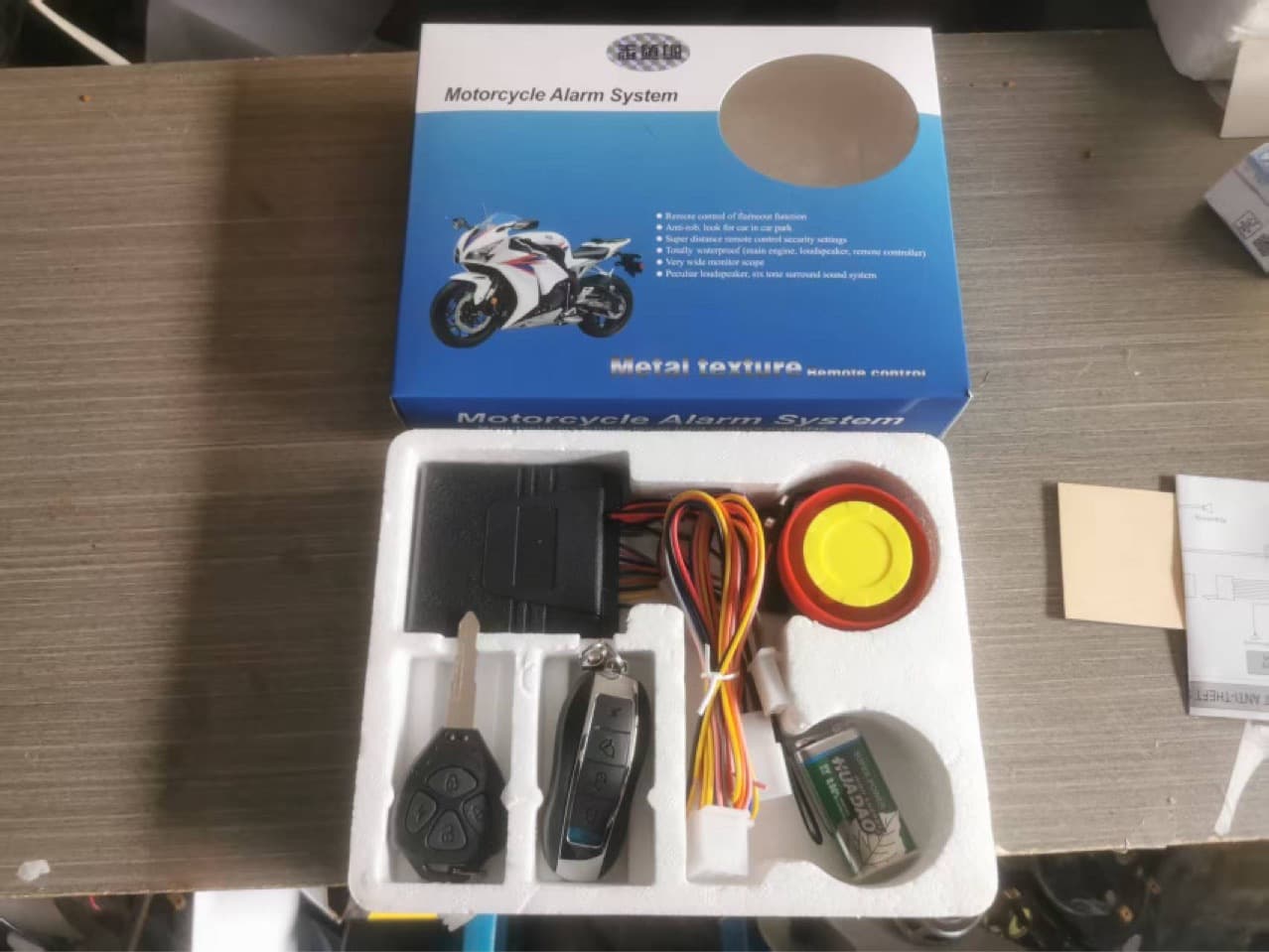 12V Motorcycle One-Key Start Anti-Theft Alarm Motorcycle Remote Alarm Car Alarm Wholesale Cross-Border
