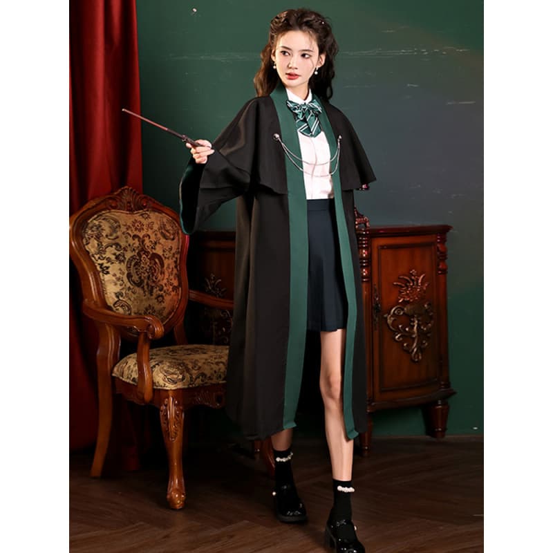 Harry Potter Wizard Robe JK Uniform Hooded Long/Short Cape British School Style Unisex