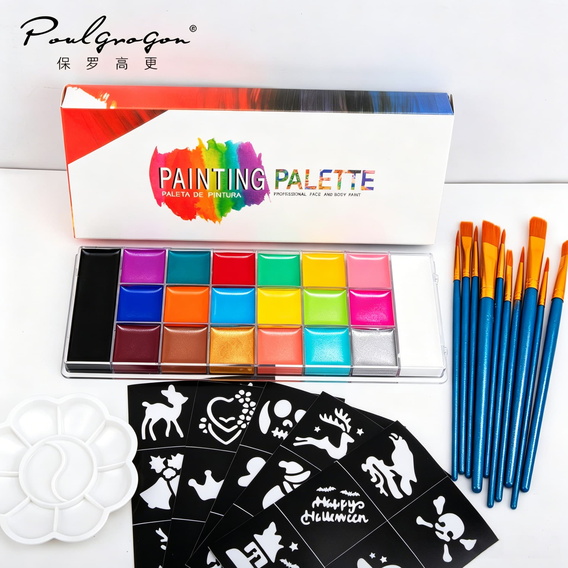 Amazon 20-Color Oil-Based Face Paint Set Face Painting Kids Stage Drama Tools Face Paint Cream Wholesale