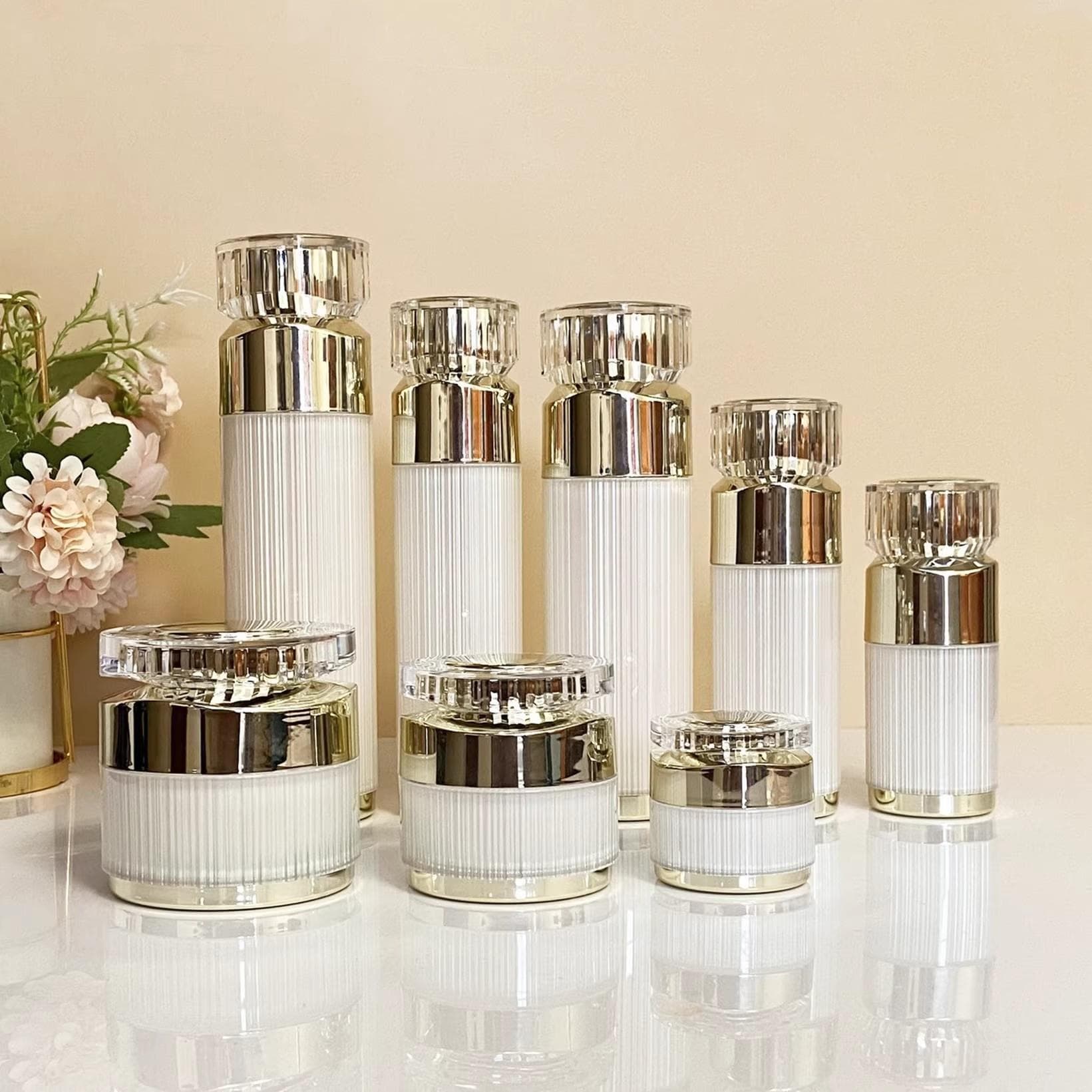 Premium Cosmetic Refillable Bottles, Vacuum Pump Bottles for Cream, Face Cream, Eye Cream, Lotion, Essence, Spray, Perfume Bottles, Empty Bottles