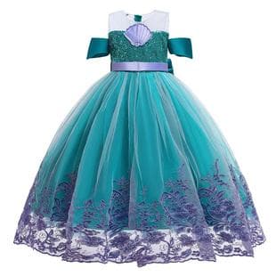 Halloween Children's Costume Mermaid Mesh Sequin Shell Princess Dress for Girls Performance