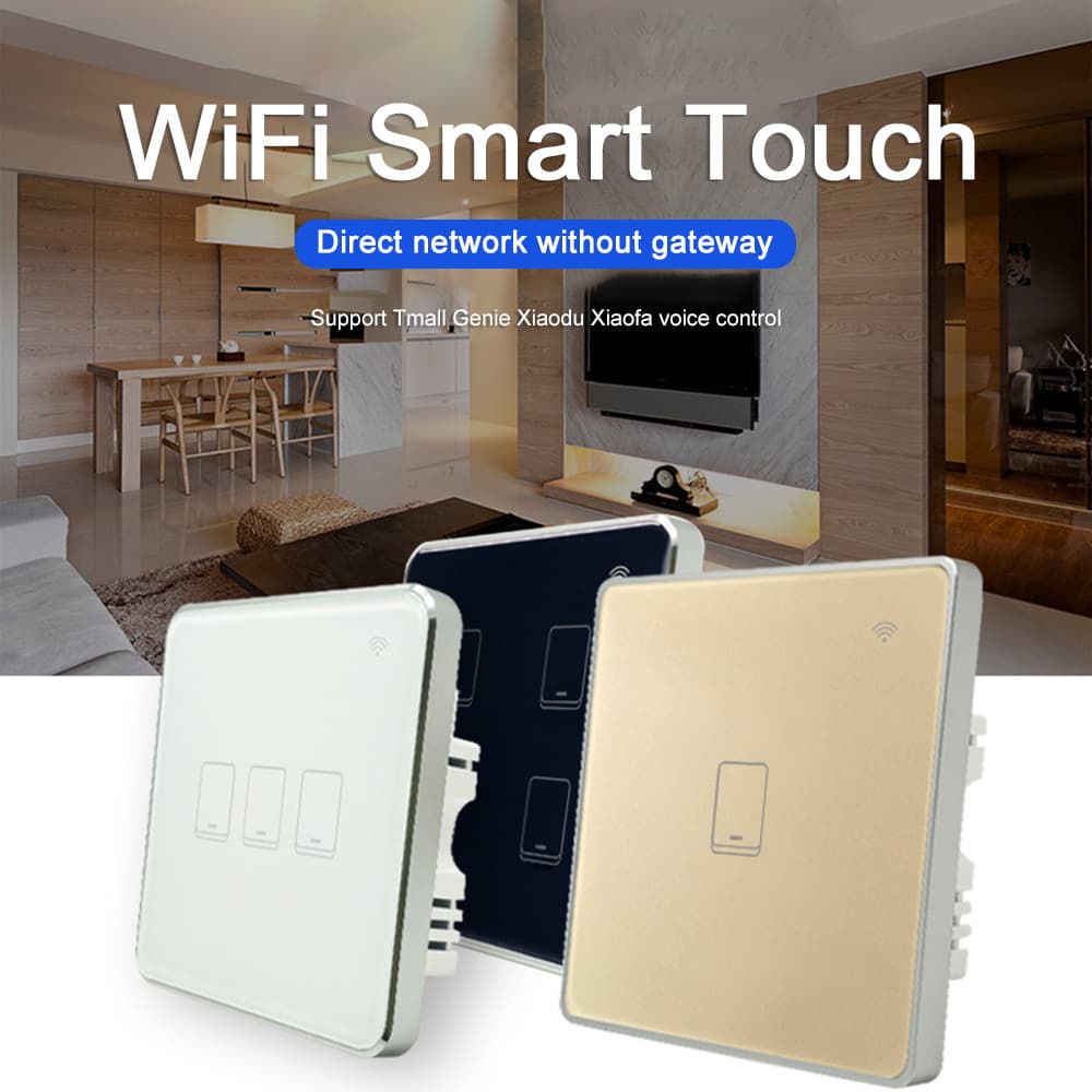 Tuya WiFi Switch Smart Speaker Voice Control Touch Panel Mobile Remote Control