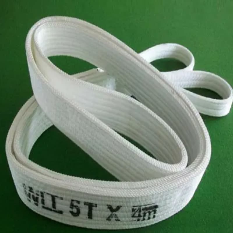 Nylon Lifting Slings, Industrial Flat Canvas White Polypropylene Acid and Alkali Resistant Construction Crane Lifting Webbing, Woven Manufacturer