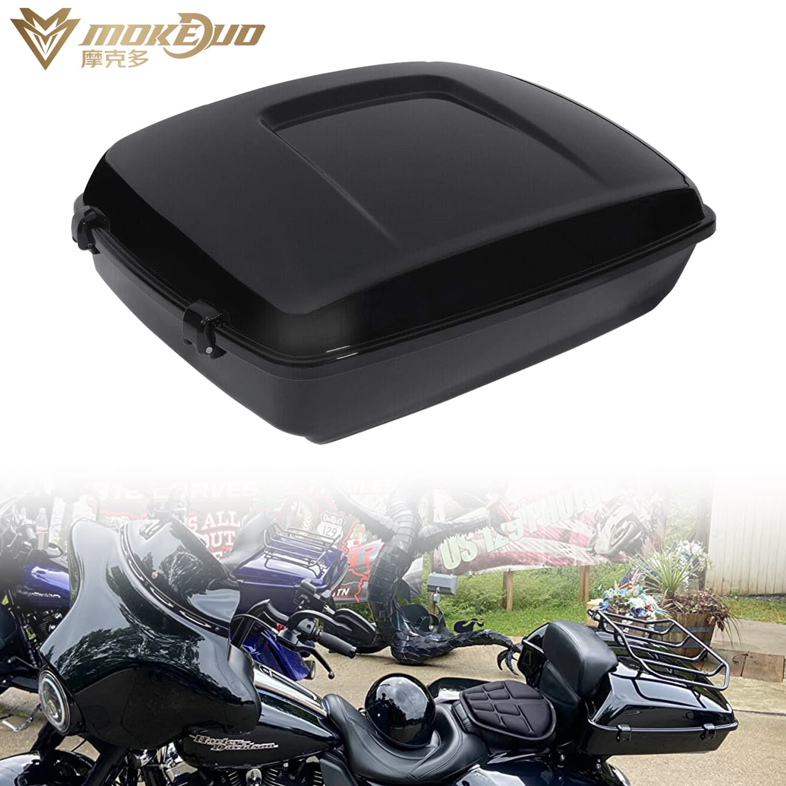 Compatible with Harley CVO Street Glide Ultra Glide Road King Modified 10.7-inch Rear Trunk Luggage Box 14-25