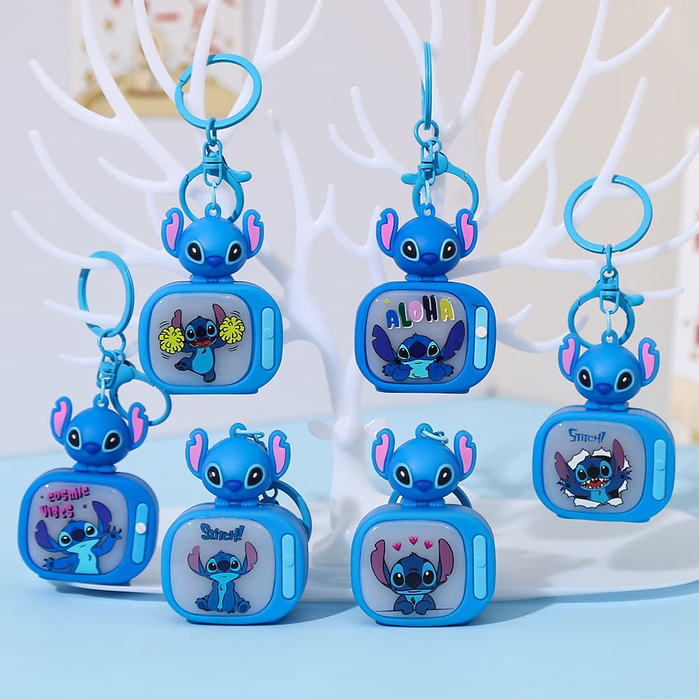 Cross-Border Stitch Mini Tv Keychain Pendant School Bag Car Pendant Key Chain Creative Small Gifts Wholesale