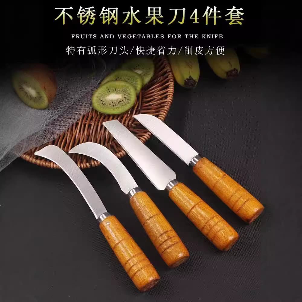 Stainless Steel Fruit Knife Pineapple Skin Banana Peeler Kitchen Tools Small Curved Blade Melon Peeling Knife Wholesale