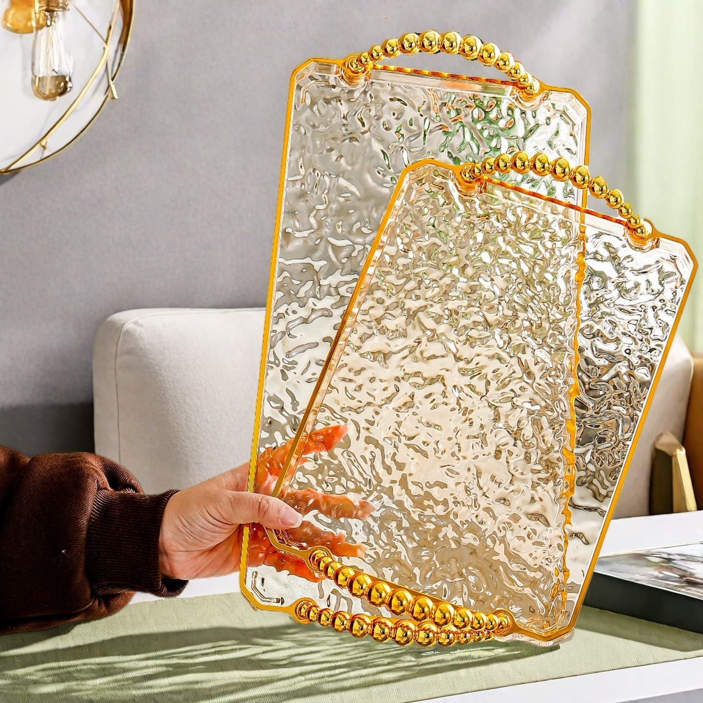 High-end storage tray, multi-functional tea tray, tea set storage tray, bathroom toilet, home living room water cup placement tray
