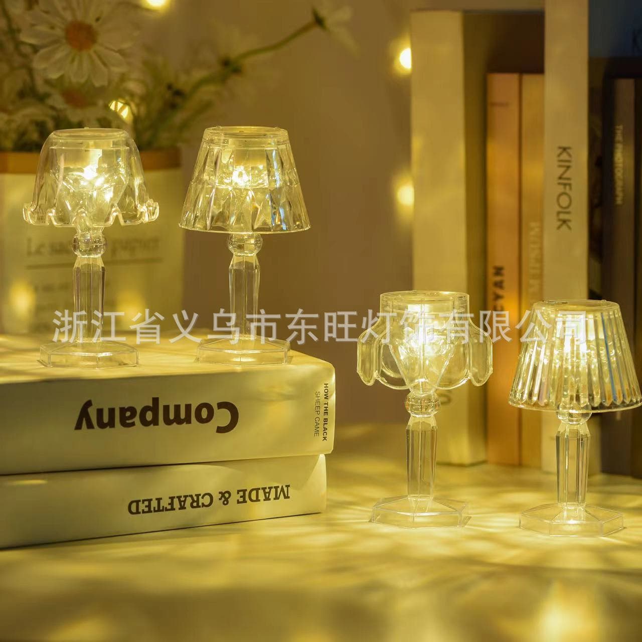 Cross-border INS style LED small table lamp mini diamond night light luminous electronic candle indoor decoration lamp night light