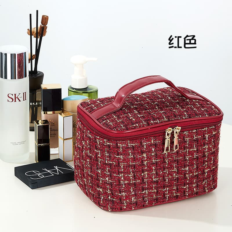 New Chanel-Style Cosmetic Bag, Korean Fashion, Large Capacity, Ins-Style Handbag Travel High-Aesthetic Toiletry Organizer