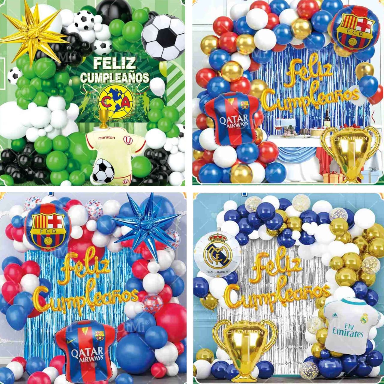 Cross-border Amazon Spanish Football Theme Birthday Aluminum Foil Balloon Latex Balloon Set Party Background Decoration