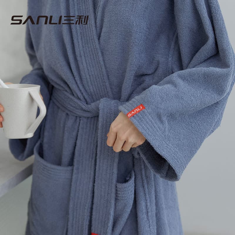 Sanli Towel Cotton Bathrobe Autumn Winter Couple Long Full Cotton Absorbent Bathrobe Wholesale Class A Certification