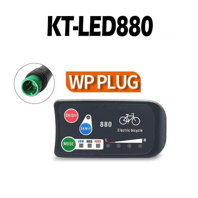 Cross-border Mountain Bike Bicycle Lithium Power-Assist Modification Accessories Quantum KT-LED880 Meter Waterproof Connector