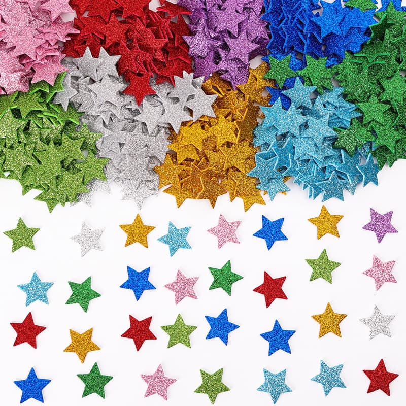 Kindergarten Exclusive EVA Stickers Children's Craft Decoration Star Glitter Foam Stickers Hair Accessory Adhesive