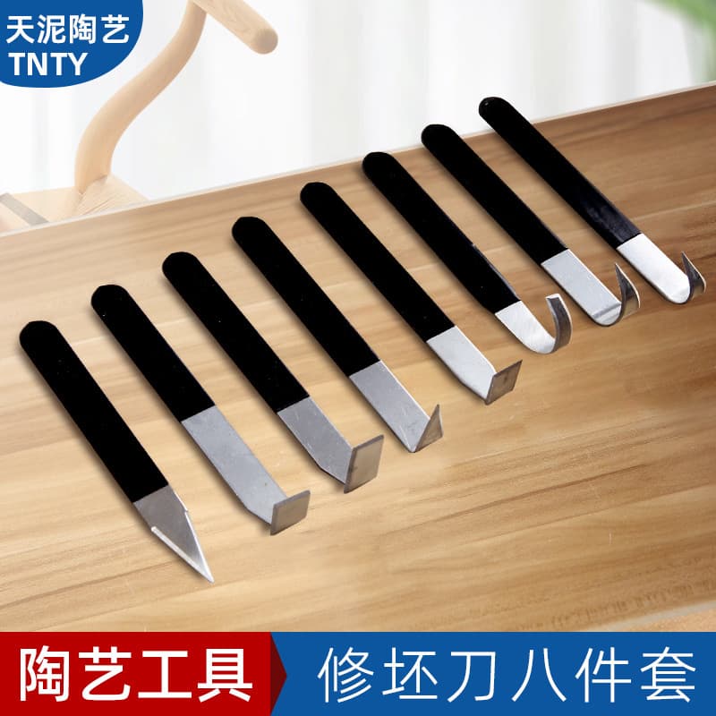 Trimming Knife Set 8-Piece, Jingdezhen Factory Direct Pottery Tools, Stainless Steel Trimming Knives for Ceramic Making