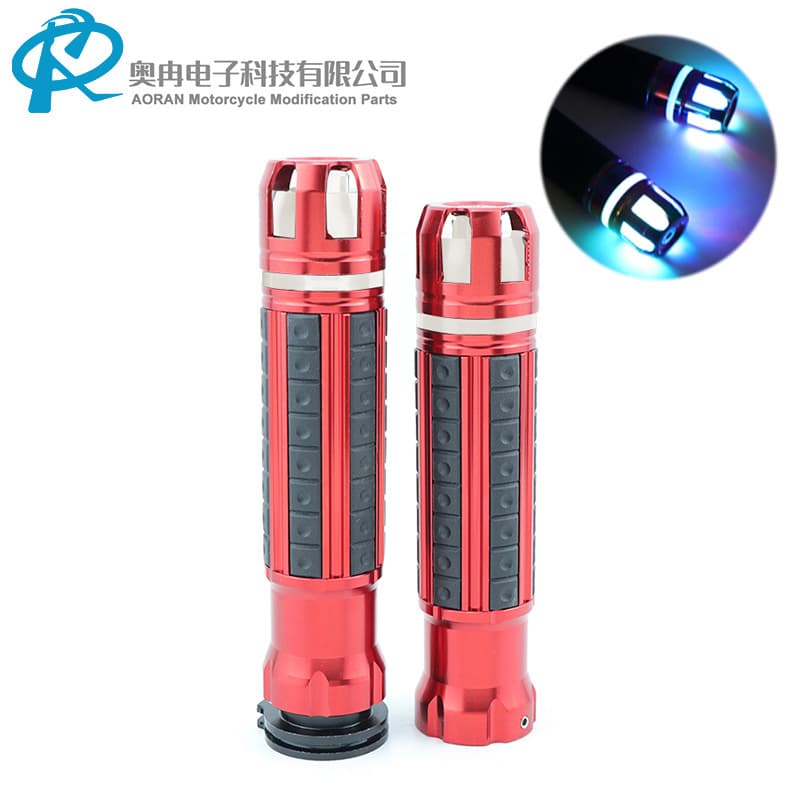 Motorcycle Modification Handlebar Grips with Lights Glowing Aluminum Rotating End Caps Throttle Grip Handlebar Sleeves