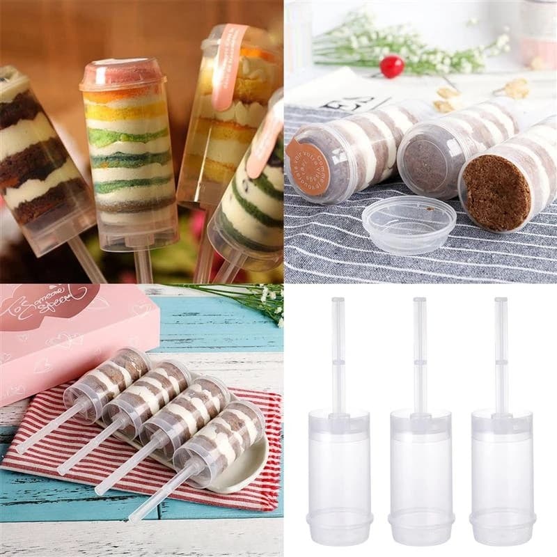 Transparent round Cake push push tube cake tube children's fun cake push tube baking mold