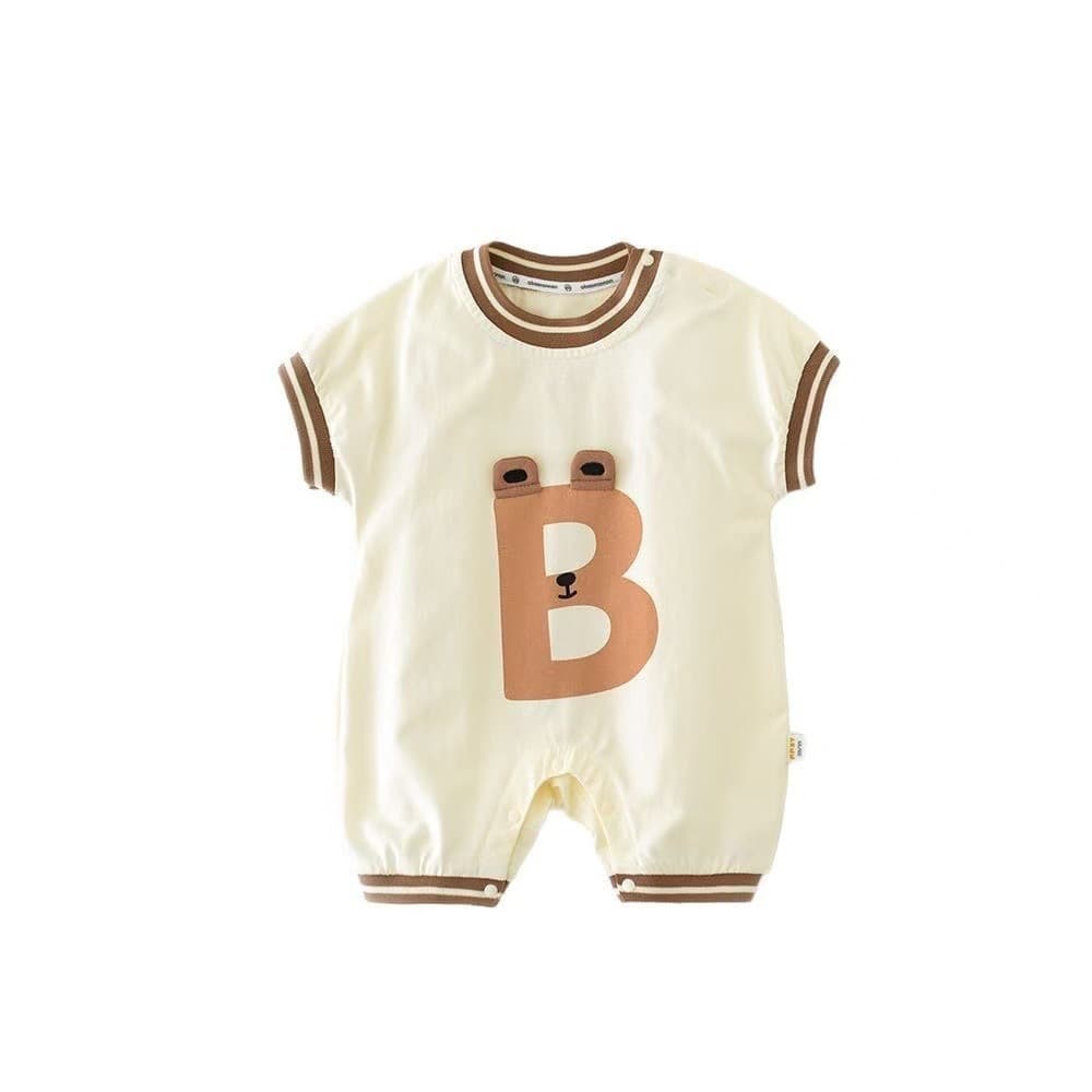 Baby summer clothes short-sleeved sports baby thin breathable jumpsuit newborn super cute short crawl internet celebrity