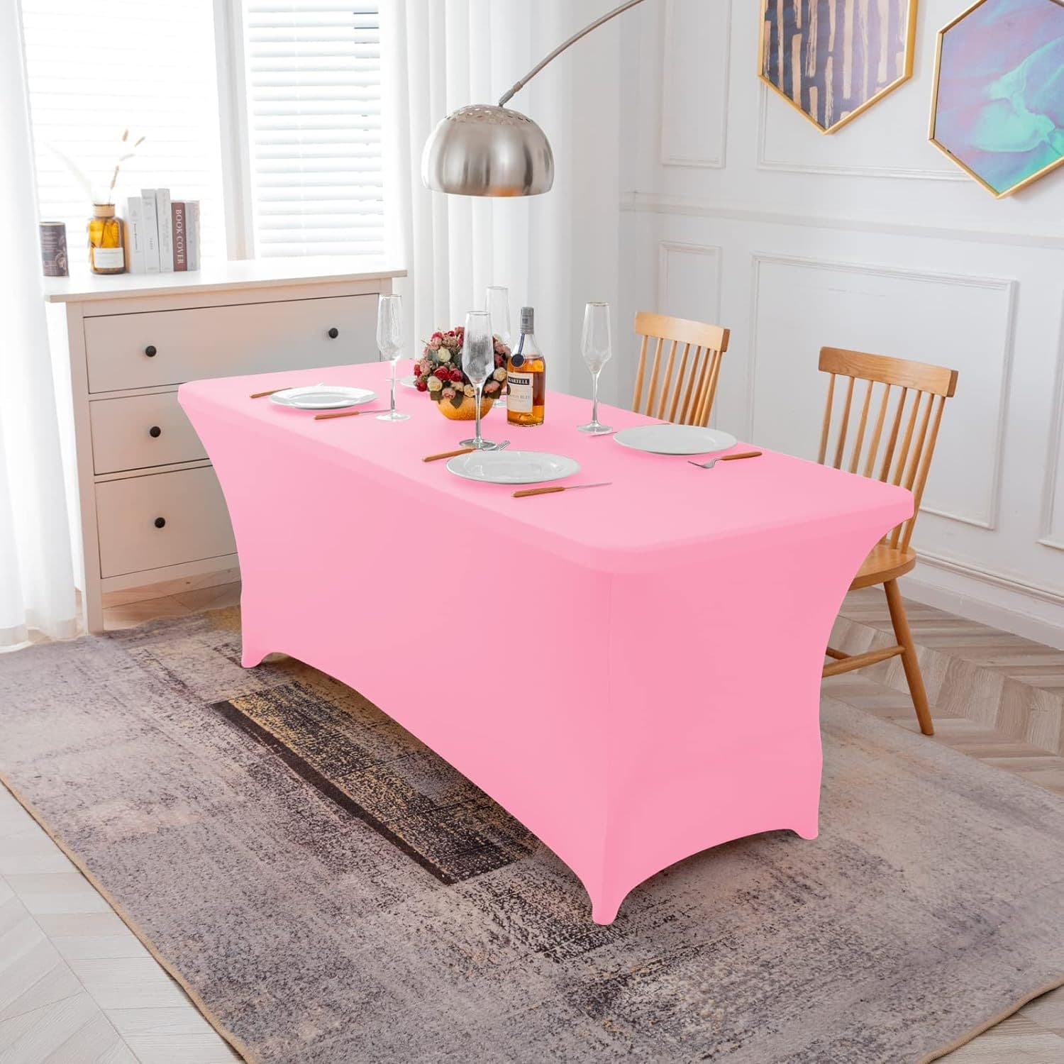 Cross-border rectangular 3D elastic solid color tablecloth suitable for parties, family banquets, restaurants and other occasions.