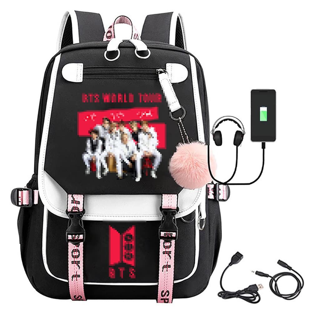 2026 Korean group Junior World Tour printed schoolbag junior high school student USB large capacity student schoolbag