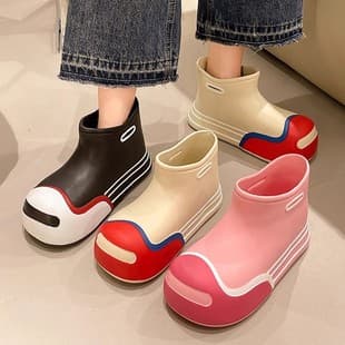 Parent-Child EVA Anti-slip Mid-calf Rain Boots Women's Fashionable Outdoor High Appearance Adult Children Student 2024 Outdoor