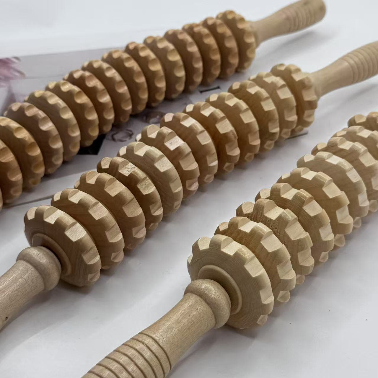 Solid Wood Roller Abdominal Yoga Massage Stick 9-Wheel 12-Wheel Back Waist Cervical Spine Shoulder Leg Health Massage