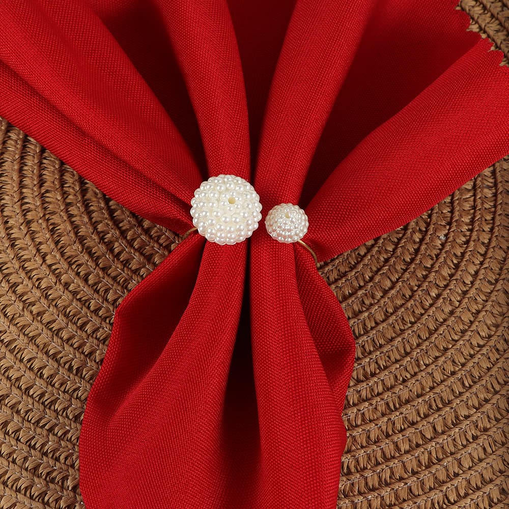 Imitation pearl bayberry ball napkin ring light luxury creative napkin buckle hotel wedding table decoration western restaurant napkin ring