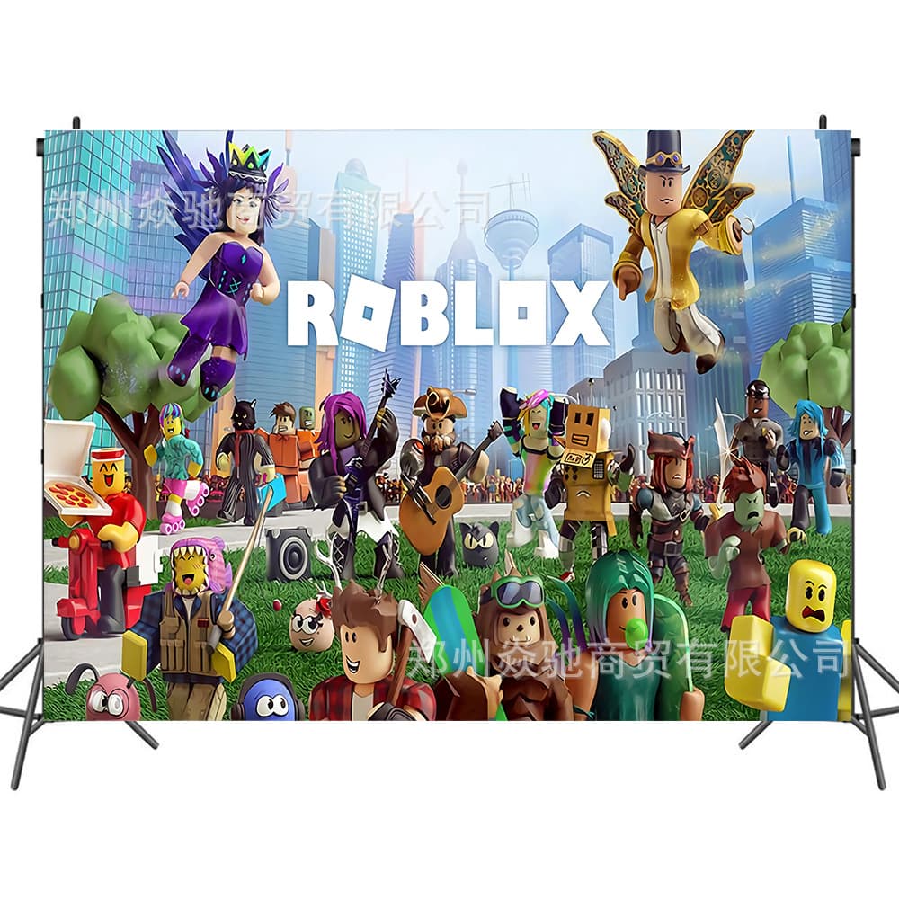 Foreign trade Amazon roblox game newborn photography background cloth children's birthday party banner 4x3ft