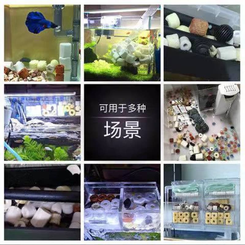 Bacteria House Aquarium Filter Media Volcanic Rock Ceramic Rings Coral Skeleton Hydroponic Water Purification System Mixed Filter Media Factory Direct Sales