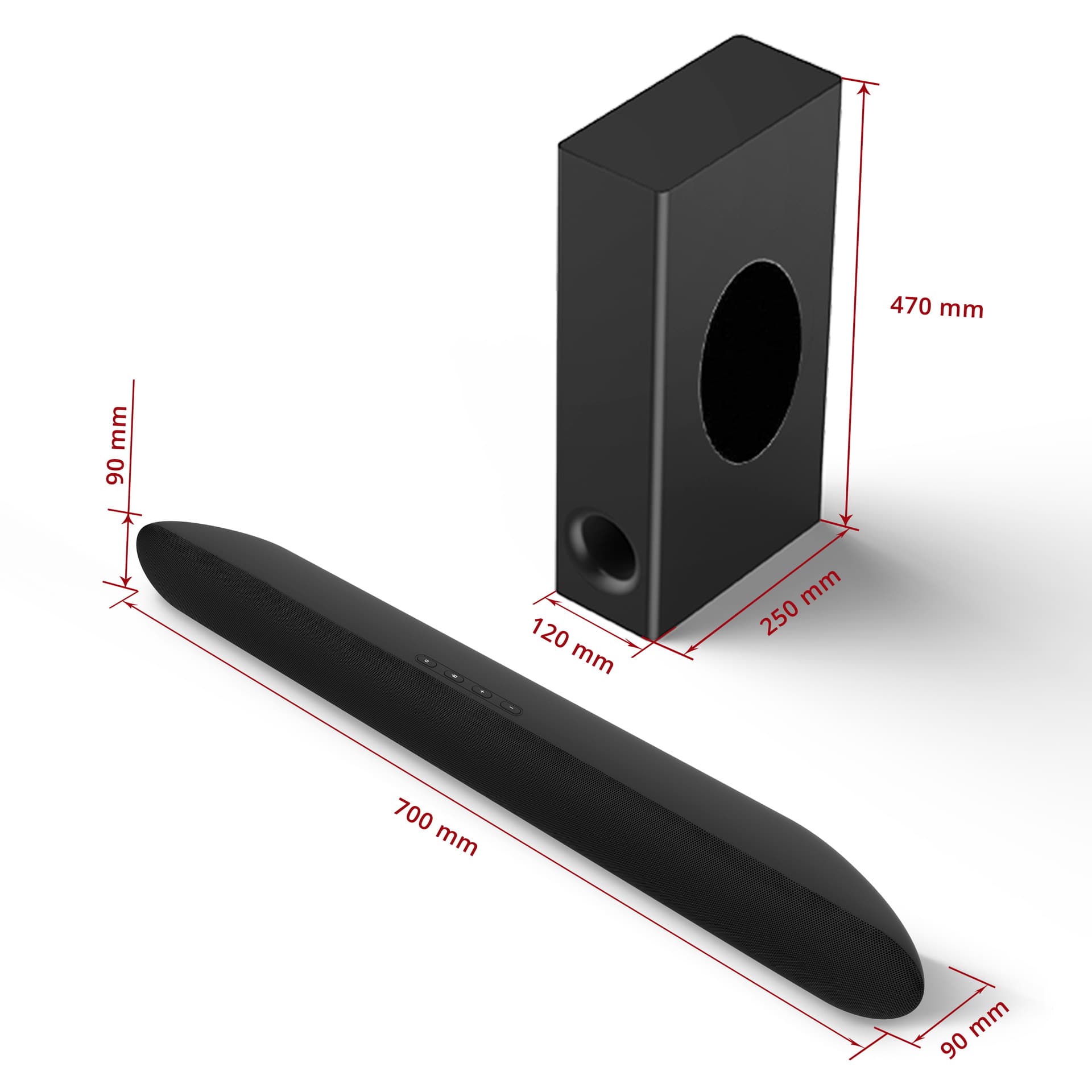 Soundbar TV Speaker Wireless Home Theater 120W High Power Soundbar Bluetooth Sound
