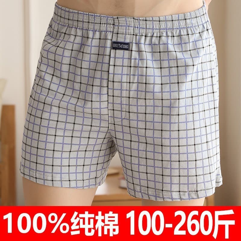 Men's Loose Fit Boxer Shorts, Cotton High-Waist 4-Corner Underpants, Plus Size, Drop Shipping