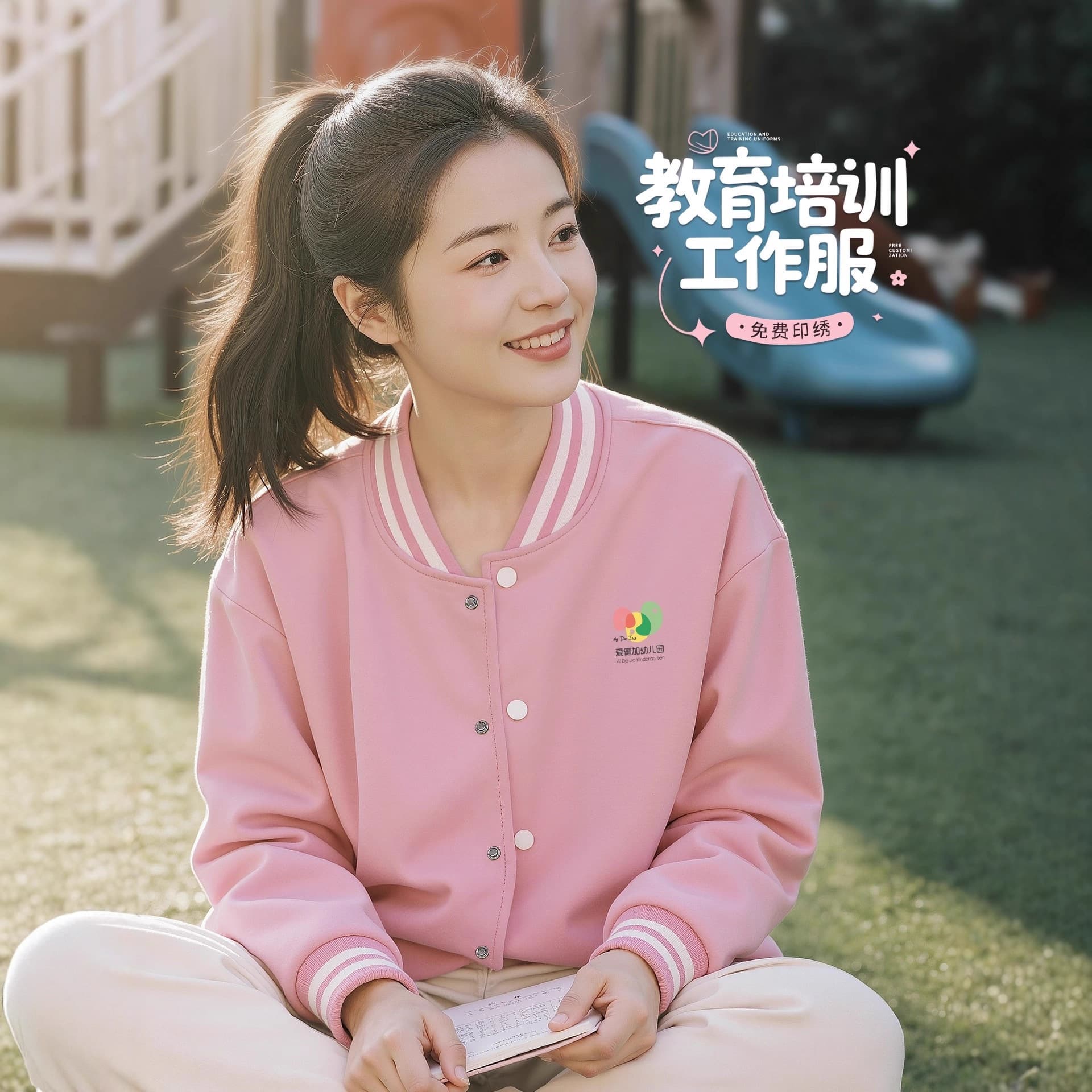 Student baseball uniforms, training institution work clothes, kindergarten teacher group gathering class uniforms, work clothes, thin jackets with logos