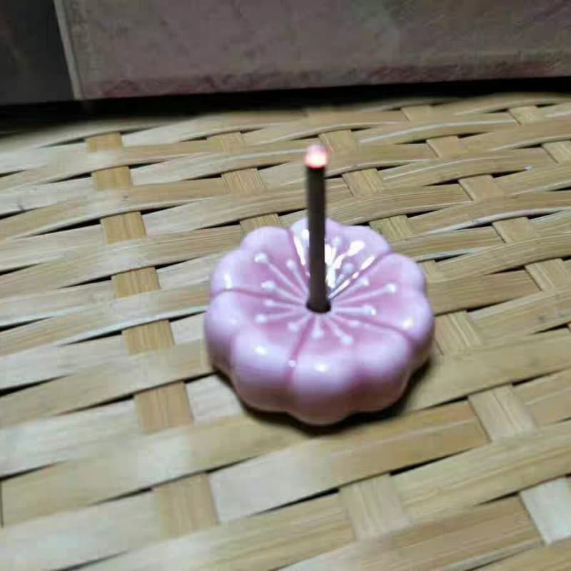 Ceramic incense tower incense base cone incense dish incense plate incense holder incense stand cherry blossom incense holder incense holder decoration home
