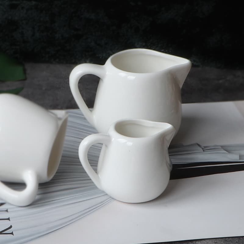 ✅Ceramic mini coffee milk jug, milk jug, small milk cup with handle, small milk cup, handleless milk jug, Western-style creative sauce