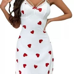 Sexy Lingerie Factory for Overseas Markets, Heart-Shaped Strap Dress Sexy Nightgown Cross-Border